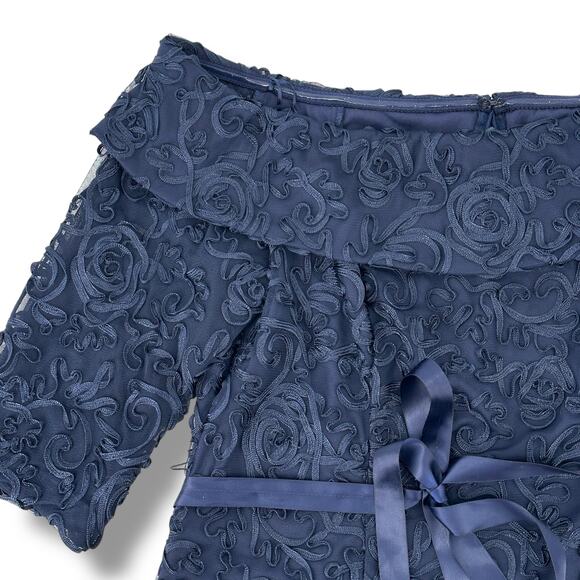 Alex Evenings Stretch Tulle Off The Shoulder Floral Embroidered Top Size XLP - Picture 3 of 11